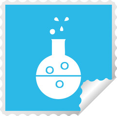 square peeling sticker cartoon chemistry tube