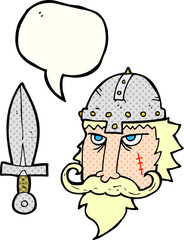 comic book speech bubble cartoon viking warrior