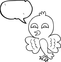 speech bubble cartoon bird