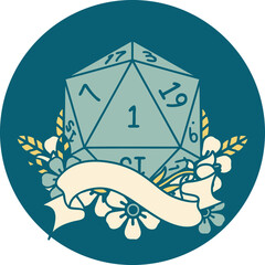 natural one d20 dice roll illustration