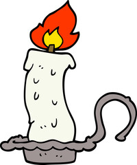 cartoon doodle burning candle