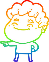 rainbow gradient line drawing cartoon friendly man