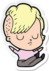 sticker of a cartoon woman