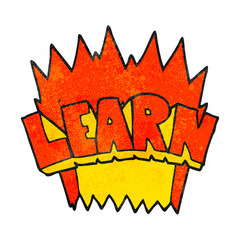 textured cartoon learn symbol