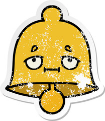 distressed sticker of a cute cartoon bell