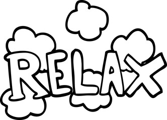 line drawing cartoon relax symbol