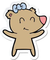 sticker of a female bear cartoon