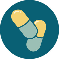 tattoo style icon of a pills