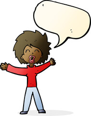 cartoon woman shouting with speech bubble