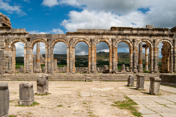 Fototapeta na wymiar roman forum ruins Volubilis