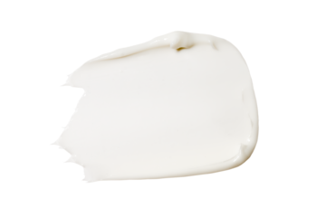 White cream smear isolated on white background. Beauty skin care product swipe. Swatch.