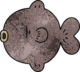 quirky hand drawn cartoon fish