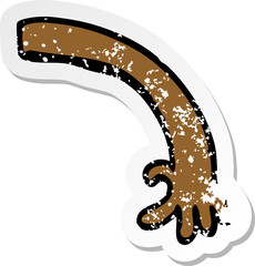 retro distressed sticker of a cartoon arm