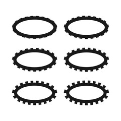 Notch Edge Hollow Oval Stroke Shapes