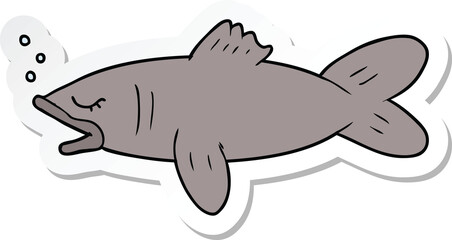 sticker of a cartoon fish