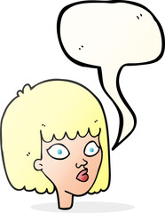 speech bubble cartoon female face