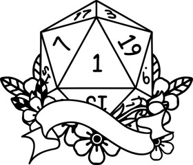 natural one d20 dice roll illustration