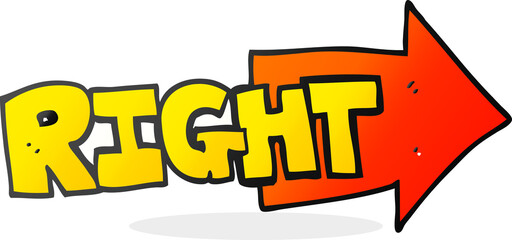 cartoon right symbol pointing