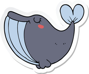 sticker of a cartoon whale