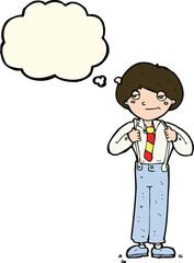 cartoon man wearing braces with thought bubble