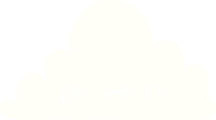 cute flat color style cartoon cloud