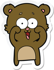 Obraz na płótnie Canvas sticker of a laughing teddy bear cartoon