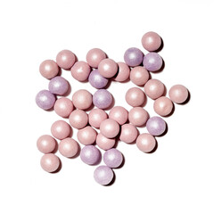 Ball powder isolated on white background. Powder Pearls. Blush balls. Makeup product