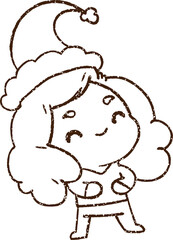 Festive Woman Charcoal Drawing