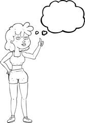thought bubble cartoon gym woman