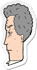 sticker of a cartoon grey haired man