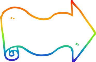 rainbow gradient line drawing cartoon arrow