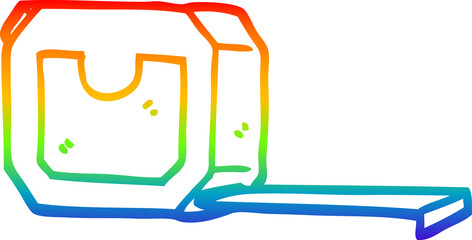 rainbow gradient line drawing cartoon measuring tape