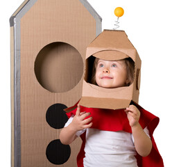 Happy child is dressed in an astronaut costume © BillionPhotos.com