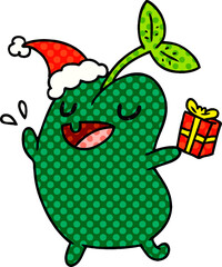 christmas cartoon of kawaii seed