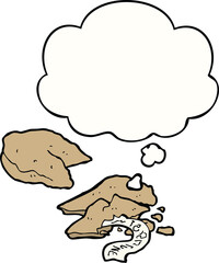cartoon fortune cookies and thought bubble