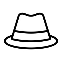 fedora hat line icon