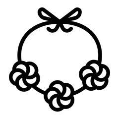 flower necklace line icon