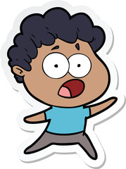 sticker of a cartoon man gasping in surprise