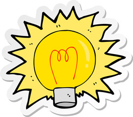 sticker of a cartoon electric light bulb