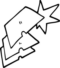 line drawing cartoon work knife blades