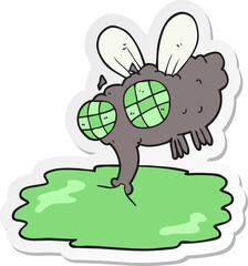 sticker of a cartoon gross fly