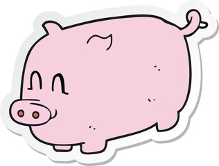 sticker of a cartoon pig