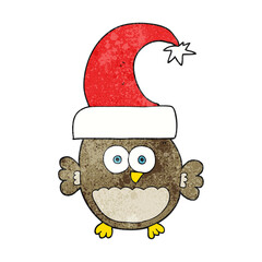 textured cartoon little christmas owl