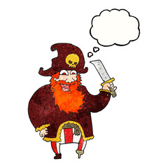 thought bubble textured cartoon pirate captain