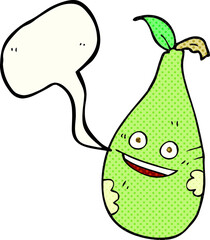 comic book speech bubble cartoon pear