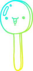 cold gradient line drawing cartoon lollipop
