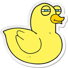 sticker of a cartoon funny rubber duck