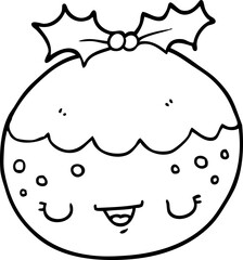cute cartoon christmas pudding