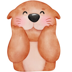 Cute otter, Otters, Otter illustration, watercolor otter, watercolor animal, animal illustration