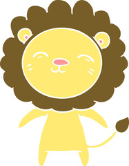 flat color style cartoon lion